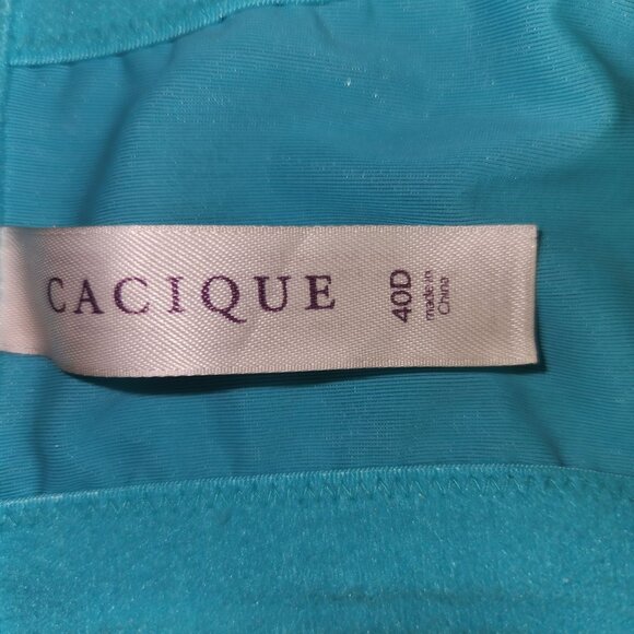 Cacique 40D Aqua Blue Lace Push-Up Balconette Bra With Adjustable Straps 3722 - Picture 4 of 6